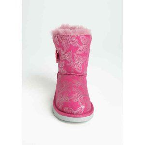 Ugg Australia Youth Kids Pink Bailey Button Butterfly Boot MSRP $150